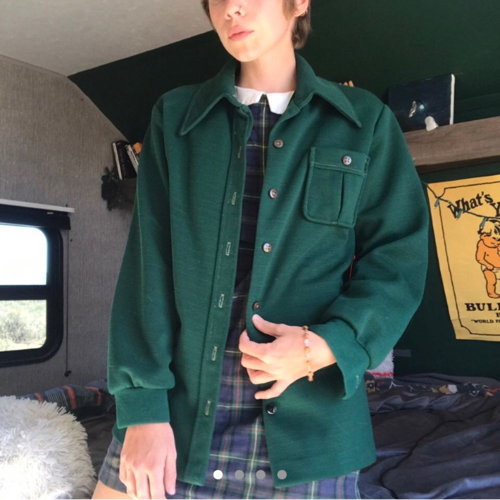 ✨SOLD✨70s Longpoint Collar Overshirt